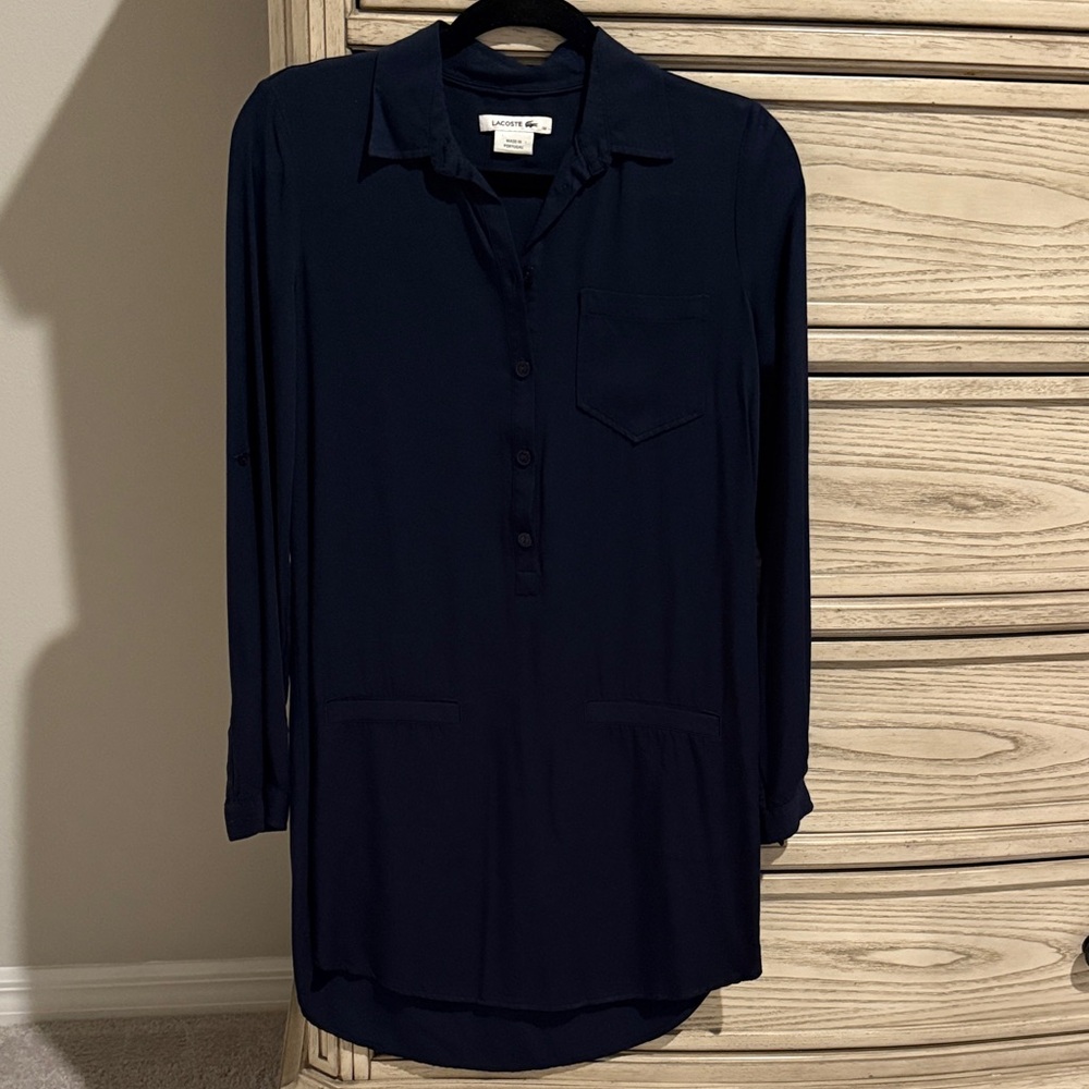 Lacoste Navy Long Sleeve Dress